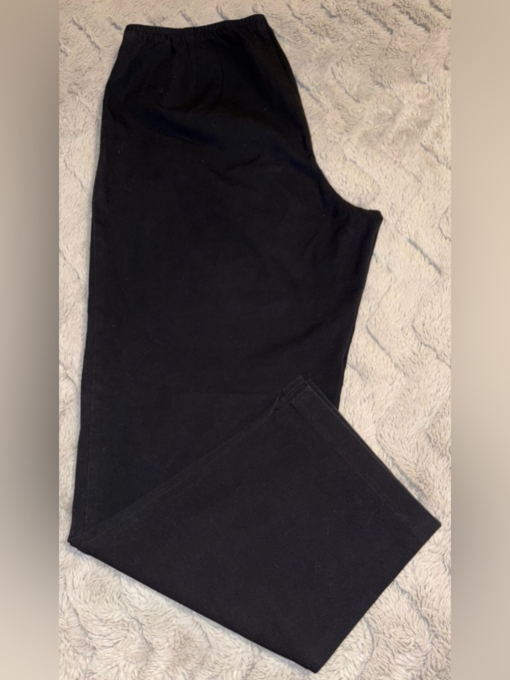 Eileen Fisher black cotton blend stretch pull-on slim ankle pants Size Medium